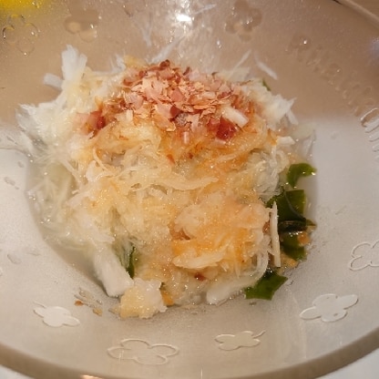 水菜の代わりにわかめで。
梅ドレッシングが美味しく、とても簡単にできました！また作りたいと思います